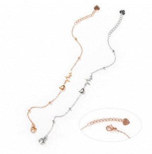 Женский браслет-цепочка, "кардиограмма", цвет стальной (бижутерия)+коробочка