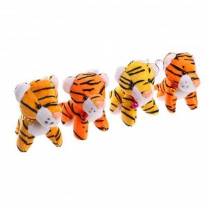 Мягкая игрушка "Тигр с колокольчиком" на присоске, цвет МИКС