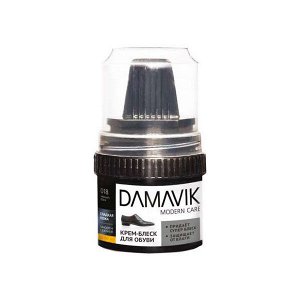 DAMAVIK- Крем-блеск с губкой  018 банка 50мл, черный