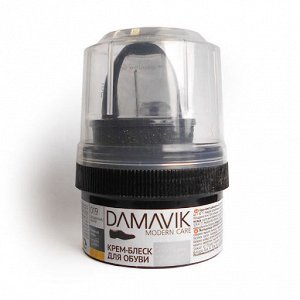 Крем-Блеск для Обуви с губкой, DAMAVIK 019 бесцветный/neutral, банка 50мл. придает Супер Блеск, Защищает от Влаги. пр. Турция