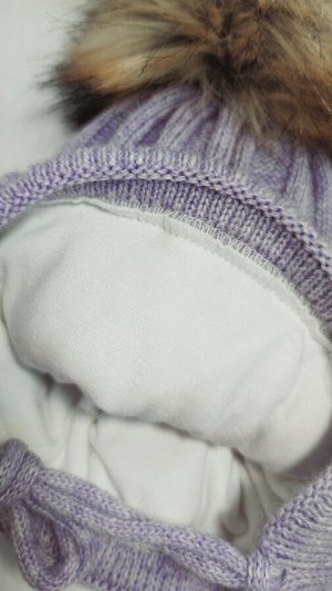 Шапка для девочки, цвет сиреневый меланж
