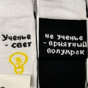 Nature Socks 872 Носки женские с прикольной надписью "ученье свет - не ученье приятный полумрак"