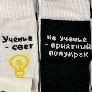 Nature Socks Носки женские с прикольной надписью "ученье свет - не ученье приятный полумрак"872