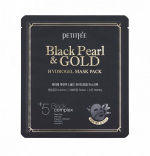 Petitfee Гидрогелевая маска для лица с черным жемчугом Black Pearl &amp; Gold Hydrogel Mask Pack
