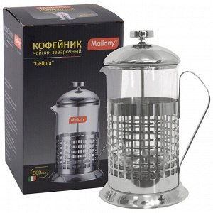 Чайник/кофейник (кофе-пресс), CELLULA, B511-800ML, из жаропрочного стекла, 800 мл, в корп из нерж ст