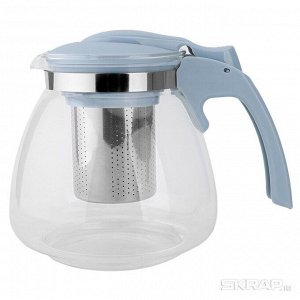 Чайник заварочный MENTOLO, объем 1,1 л, из жаропрочного стекла с фильтром из нерж стали