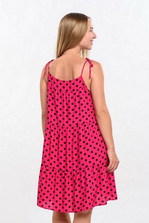 Платье штапель 5953/01/Розовый, черный