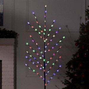 Светодиодный куст «Звёзды» 1.5 м, 84 LED, мигание, 220 В, свечение мульти (RG/RB)