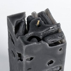 Свеча ароматическая декоративная "Ажурная", черный, 6х6х12 см, кожа и печенье