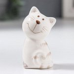 Сувенир керамика &quot;Котейка белый полосатый&quot; 7,2х3,2х3,4 см