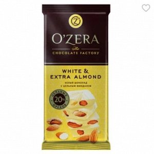 «OZera», шоколад White and Extra Almond, 90 г