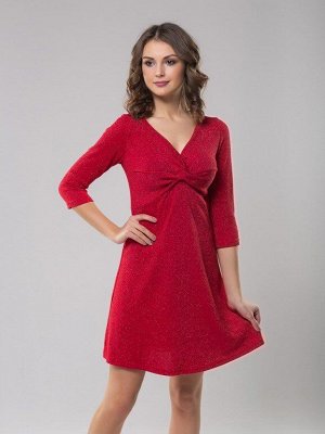 Платье с люрексом цвет красный