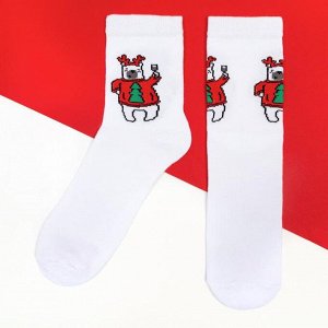 Набор женских новогодних носков KAFTAN "Мишка" р. 36-39 (23-25 см), 2 пары