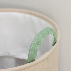 Корзина для белья  «Лола», 40?35 см, с затяжкой, цвет зелёный
