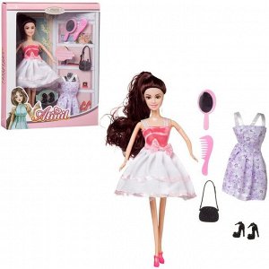 Кукла Junfa Atinil Гардероб модницы Летнее настроение (в коротком платье с розовым верхом) в наборе с дополнительным платьем и аксессуарами 28см
