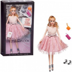 Кукла Junfa Atinil Модный показ (в розовом платье с кружевной юбкой) в наборе с аксессуарами, 28см