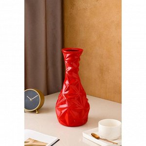 Ваза керамическая "Монако", настольная, красная, 34 см