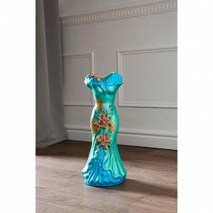 Ваза керамическая "Платье", напольная, цветы, 45 см, микс