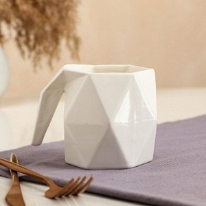 Кружка "Оригами", белая, керамика, 0.3 л
