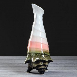 Ваза керамика настольная "Ракушка", вертикальная, разноцветная, 34 см