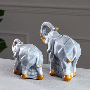Набор копилок "Пара слонов", камень, серый