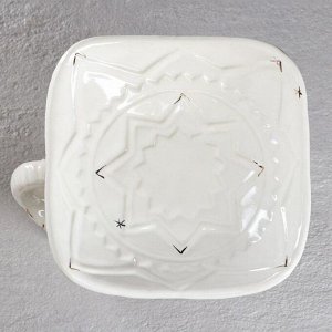 Конфетница "Слон Ажурный", белая, цветная лепка, керамика, 18 см