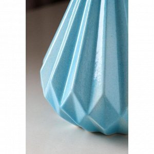 Ваза настольная "Оригами", голубая, керамика, 18 см