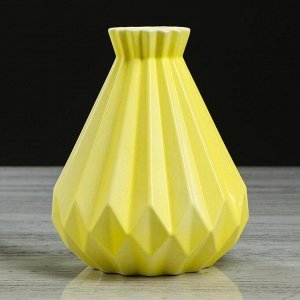 Ваза настольная "Оригами", жёлтая, керамика, 18 см