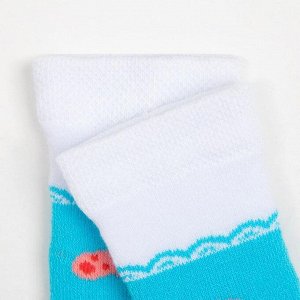 Носки детские махровые, цвет светло-бирюзовый, размер 11-12