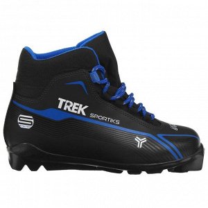Ботинки лыжные TREK Sportiks SNS ИК, цвет чёрный, лого синий, размер 38