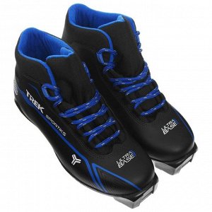 Ботинки лыжные TREK Sportiks SNS ИК, цвет чёрный, лого синий, размер 38