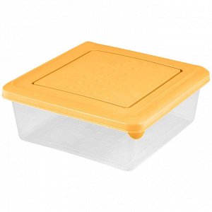 "Asti" Контейнер для продуктов пластмассовый 0,5л, 12,4х12,4х5см, квадратный, бледно-желтый, подходит для СВЧ (Россия)