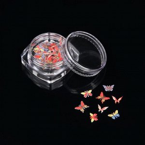 Пайетки для декора «Бабочки», 3D, разноцветные