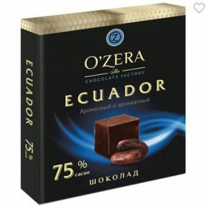 «OZera», шоколад Ecuador, содержание какао 75%, 90 г