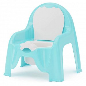 Горшок-стульчик детский пластмассовый 1л, 30х30х34,5см, голубой (Россия)