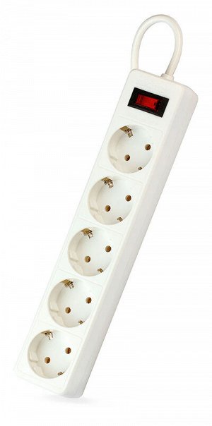 Сетевой фильтр Smartbuy c USB, 10А, 5 гнезд, c з/ш, земля, ПВС 3x0,75, 1,8 м., белый (SBSP-18U-W)/45