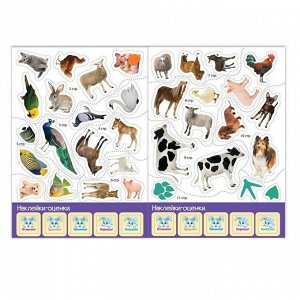 Наклейки-головоломки набор «Животные», 4 шт. по 12 стр.
