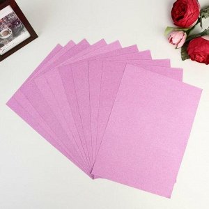 Бумага плотность 80 гр "Блеск светло-розовый" набор 10 листов формат А4
