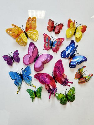 Наклейка «3D Бабочки», мультиколор12 штук (2496)