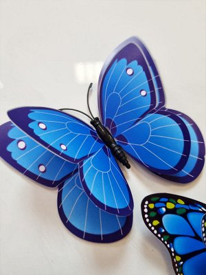 Наклейка «3D Бабочки», синие12 штук (2494)