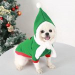 Костюм для собак(кофта+шапочка) &quot;Рождественский эльф&quot;, цвет зелёный