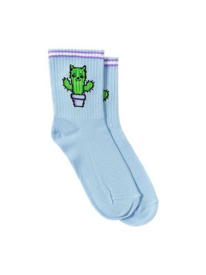 Носки для девочек "Blue cactus", цвет Голубой