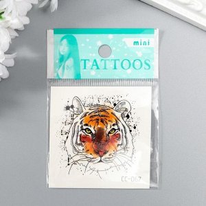 Татуировка на тело цветная "Тигр" 6х6 см