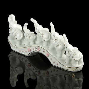 Сувенир керамика "Пять слонов на дуге" 10,5х29,5х5 см