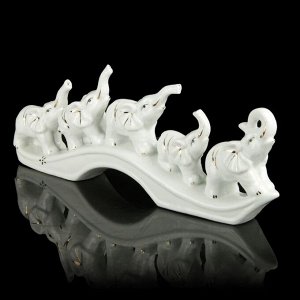 Сувенир керамика "Пять слонов на дуге" 10,5х29,5х5 см