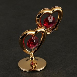 Сувенир «Сердца" мини, с красным кристаллом