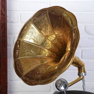 Граммофон труба латунь "Королевский" 38х38х60 см