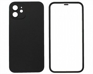 Защита 360 iPhone 12 черная (защитное стекло+задняя крышка)
