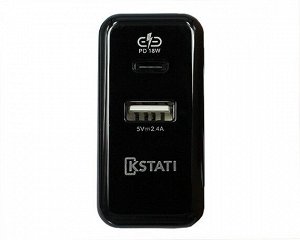 СЗУ-1USB + USB Type-C Kstati QC016, 30Вт, черный