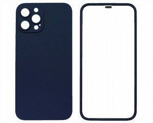 Защита 360 iPhone 12 Pro Max темно-синяя (защитное стекло+задняя крышка)